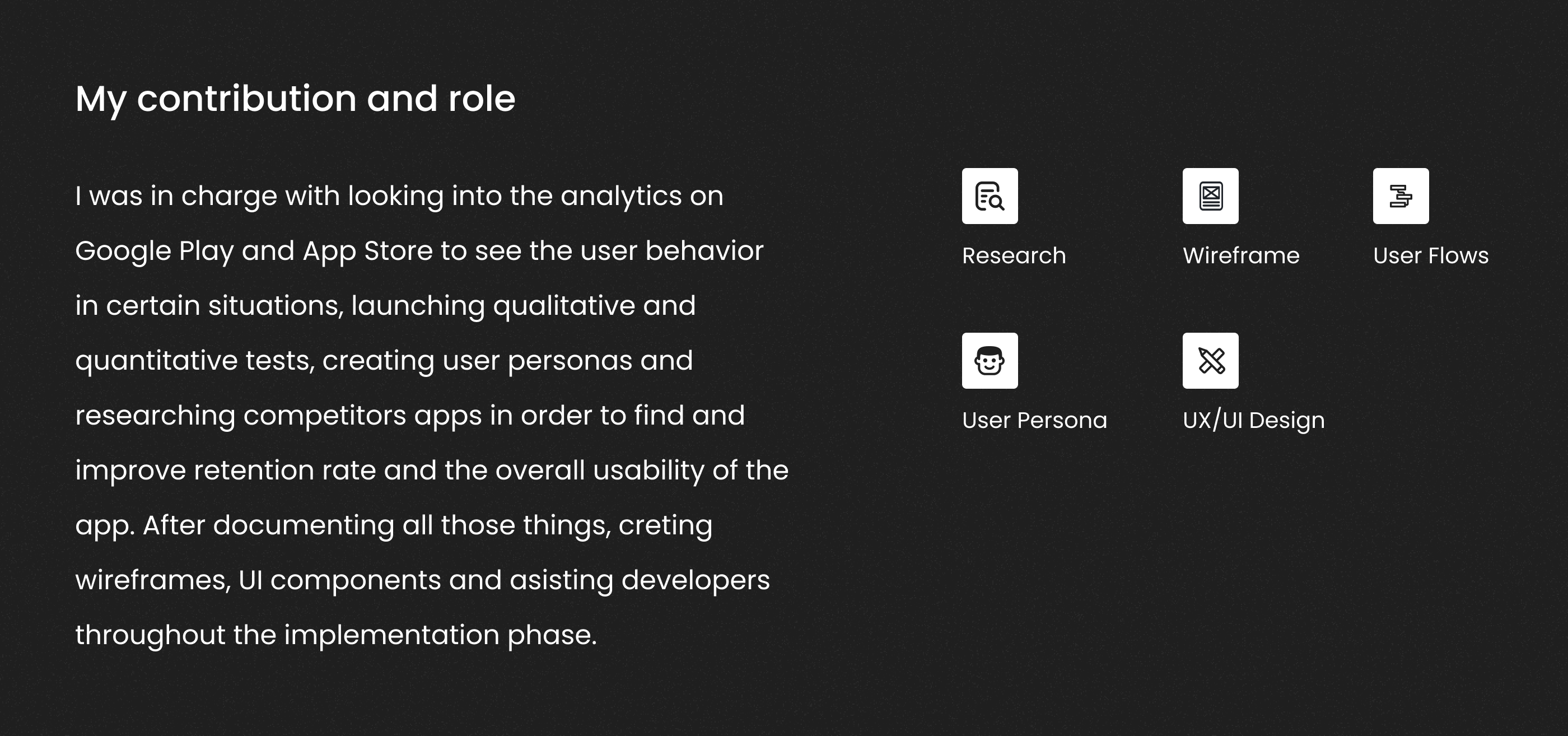 My Contribution and Role