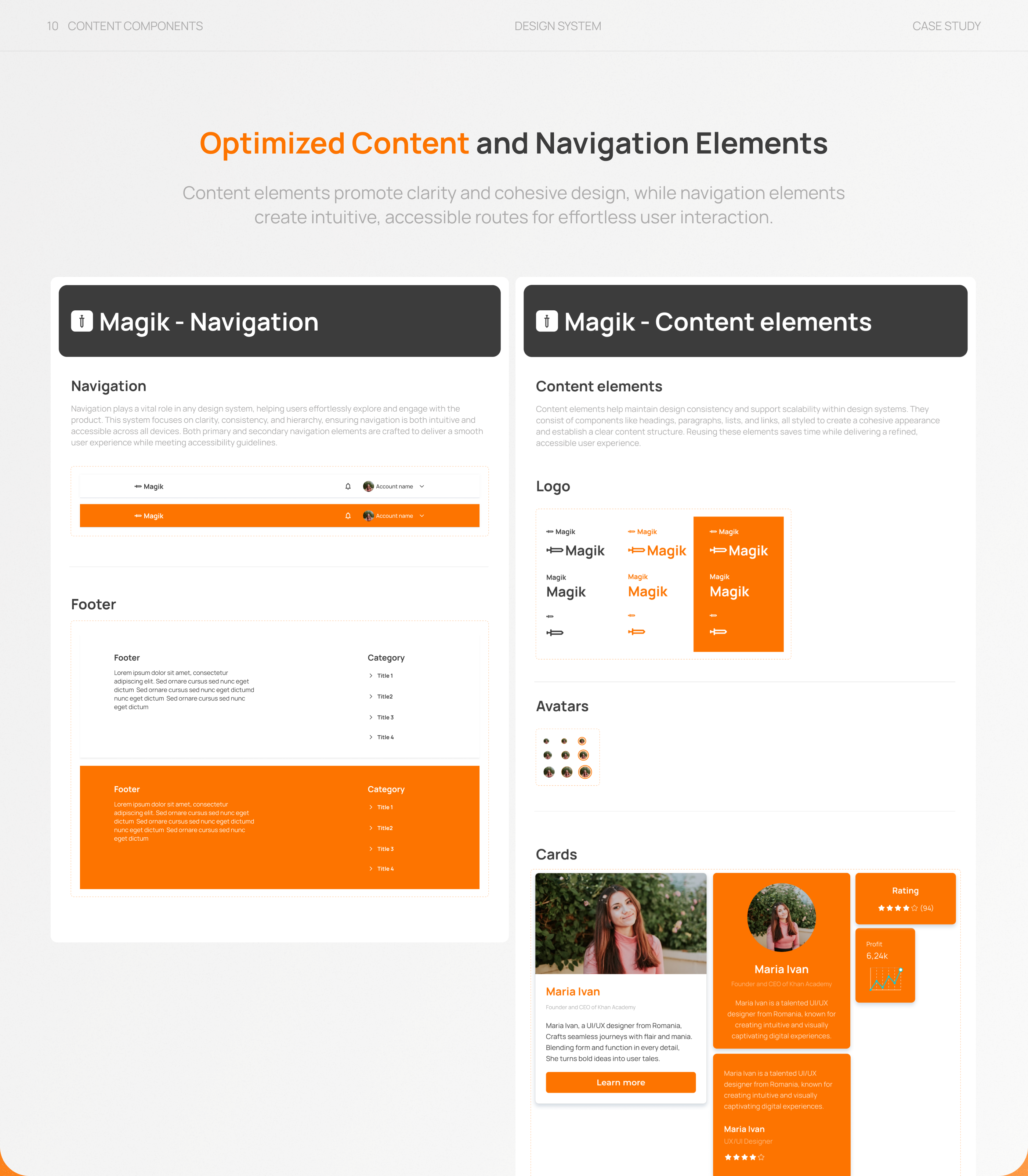 Navigation and Content